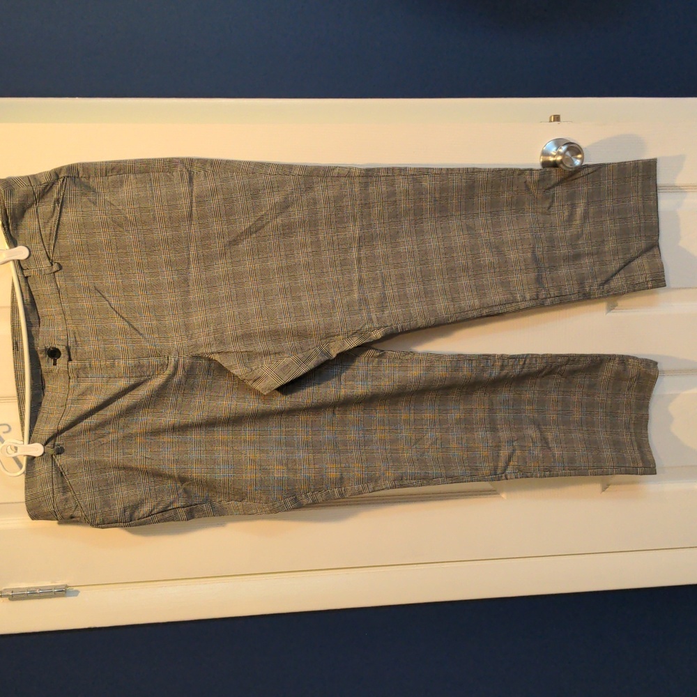 Black plaid dress slacks